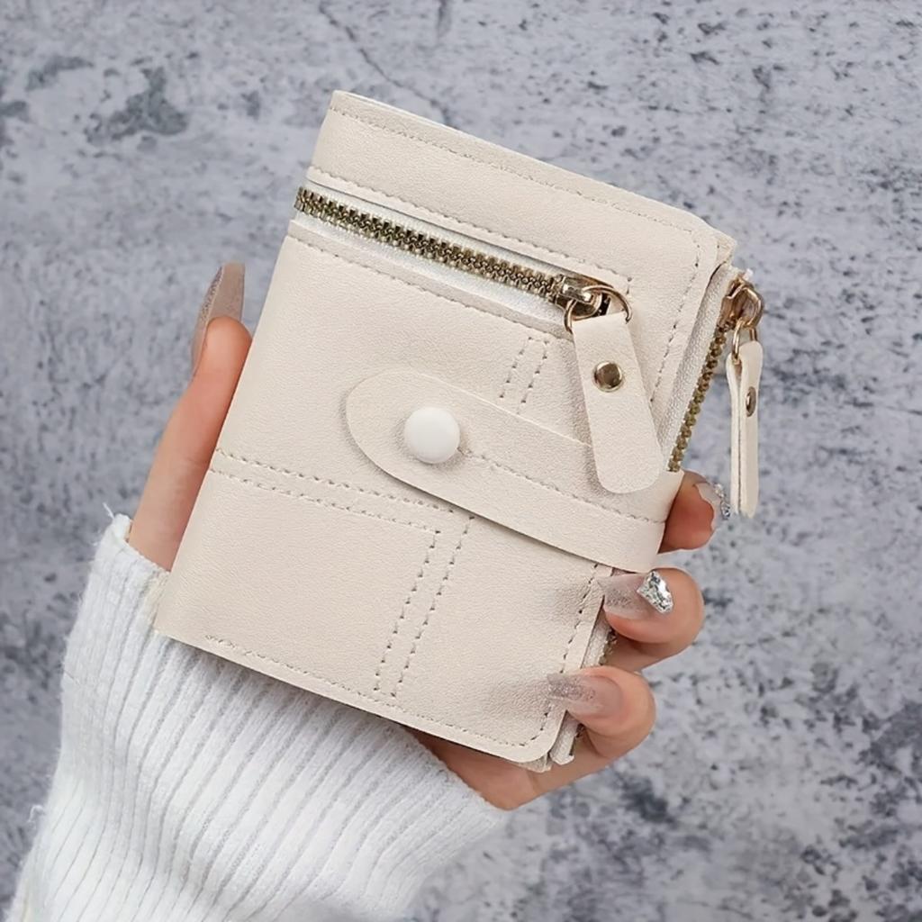 Billeteras para Mujer Cartera Billetera Pequeña Monedero Corta con Cremallera y Broche Cartera de Moda Femenina de Cuero Bolso para Dinero
