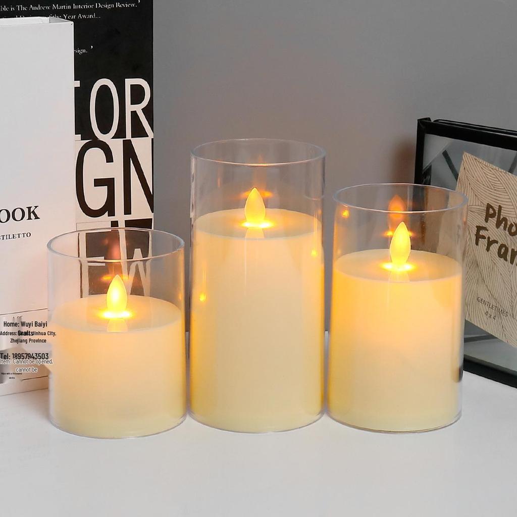 Acryl LED Kerze mit flackernder Flamme und Tassen-Atmosphäre