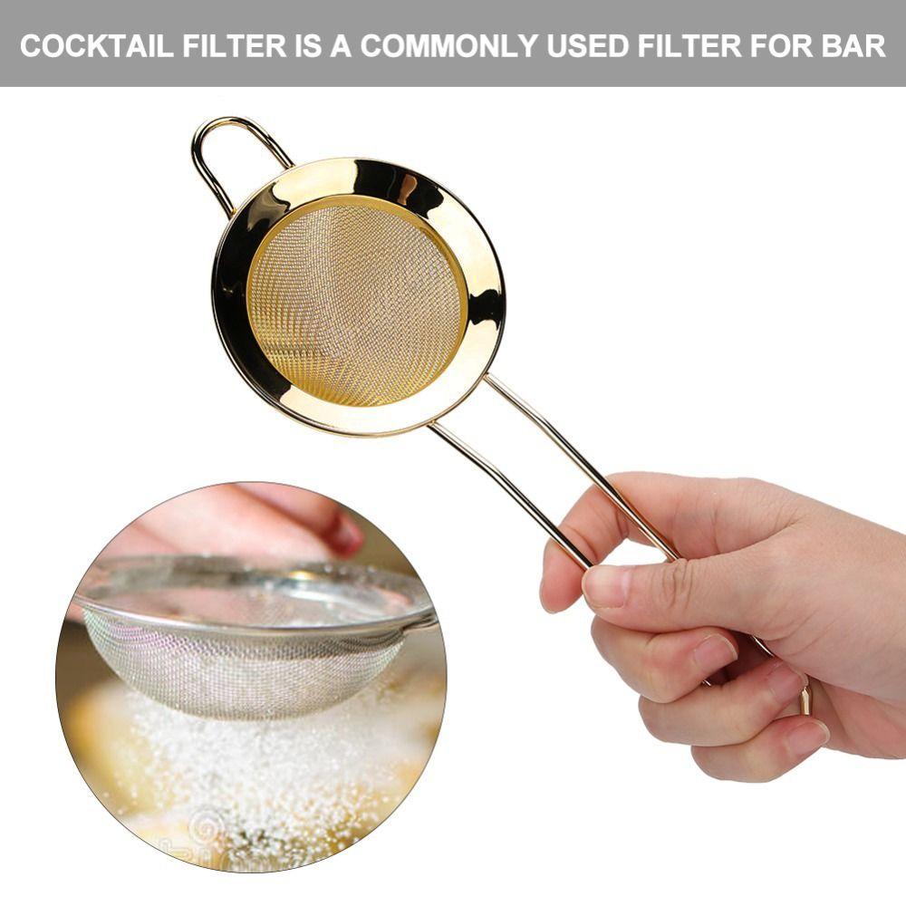 304 Stainless Steel Cone Shape Cake Powder Filter Long Handle Fine Mesh Strainer  Baking