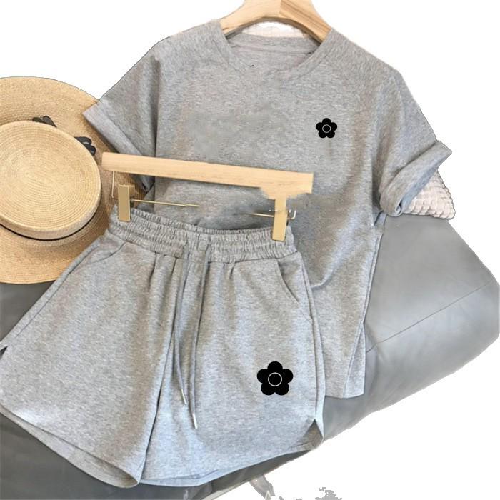 Korean Style Women's Summer Two-Piece Set: Loose Short Sleeve T-Shirt & Casual Sporty Shorts