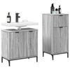 Bathroom Furniture Set 2 Pcs Grey Sonoma Plywood and Metal