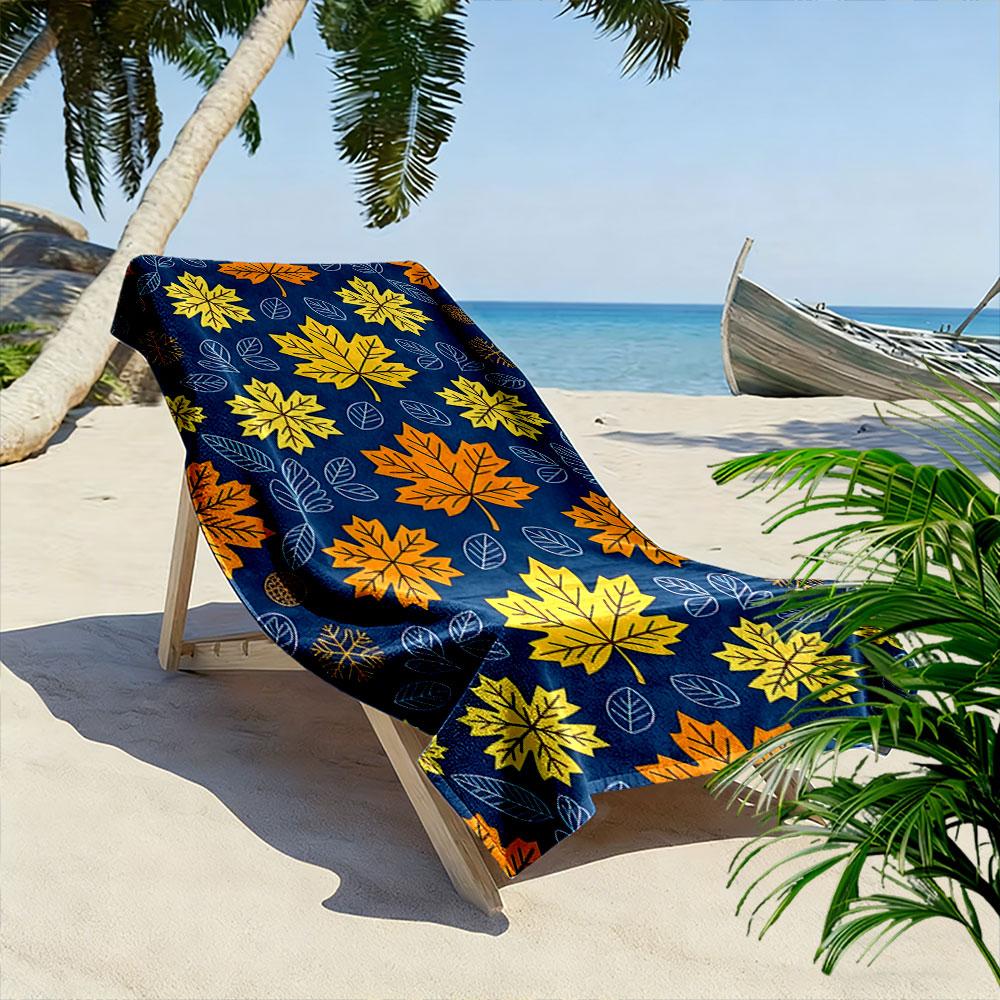 Golden autumn leaf symphony Print beach towel, quick drying, suitable for travel, outdoor sports, jogging, the beach and swimming, gift