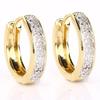 925 Sterling Silver Gold Plated White Diamond Clip On Earrings Fake Look Fine Jewelry Gift for Her