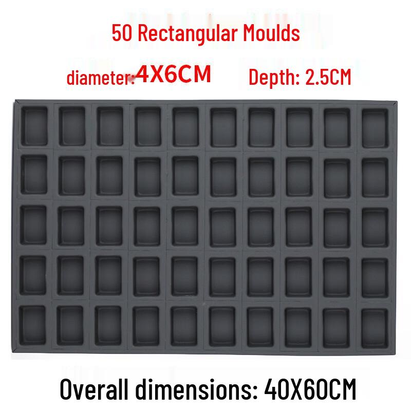 Thickened Glass 50-Cavity Rectangular Baking Tray
