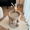 Linen Cat Tree Durable Sisal Scratching Post Creative Cat Jumping Platform Space-Saving Indoor Cats Bed for Home and Apartment