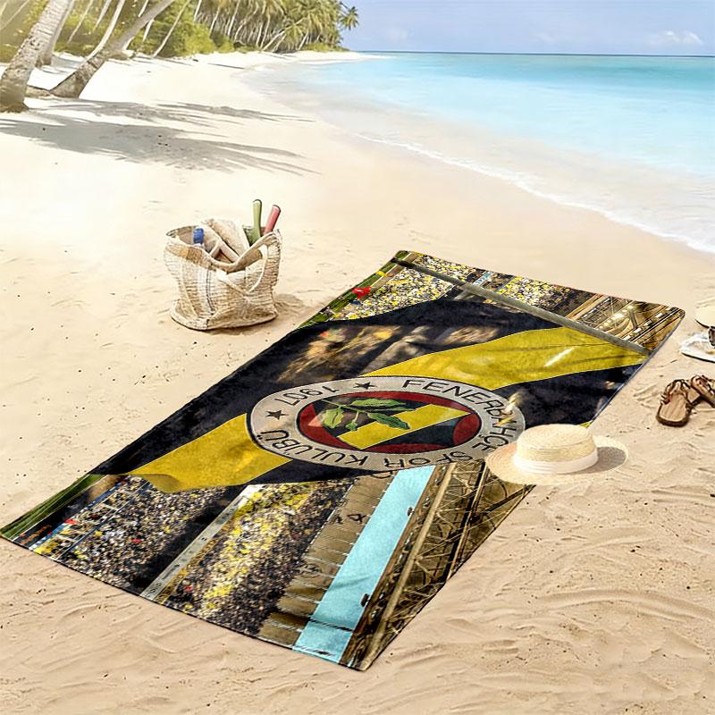 Fenerbahce Spieler Print Strandtuch, Großes Weiches Schnelltrocknendes Handtuch für Strand Camping Schwimmen
