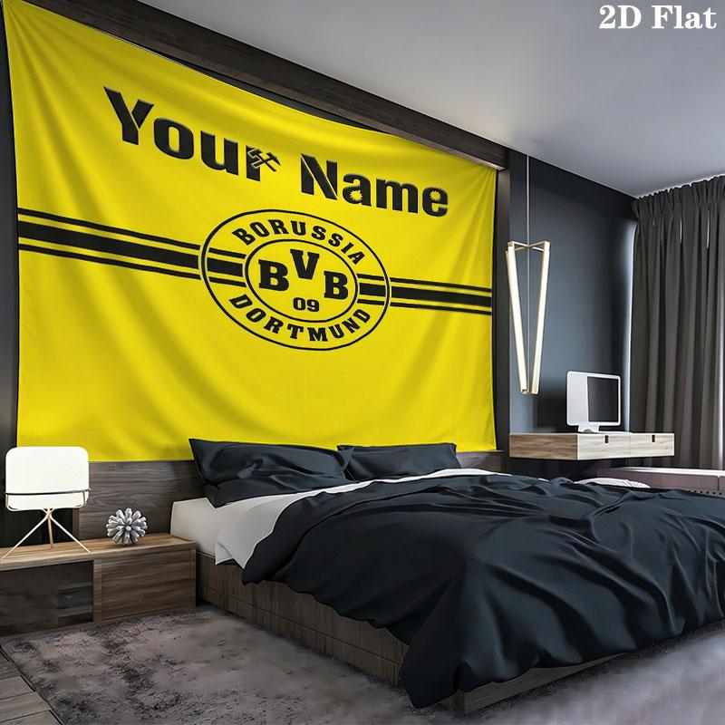 Borussia Custom Name Wall Tapestry Aesthetic Wall Hanging Printed Fabric Blanket Decorative Tapestries for Bedroom Living Room Home Decor