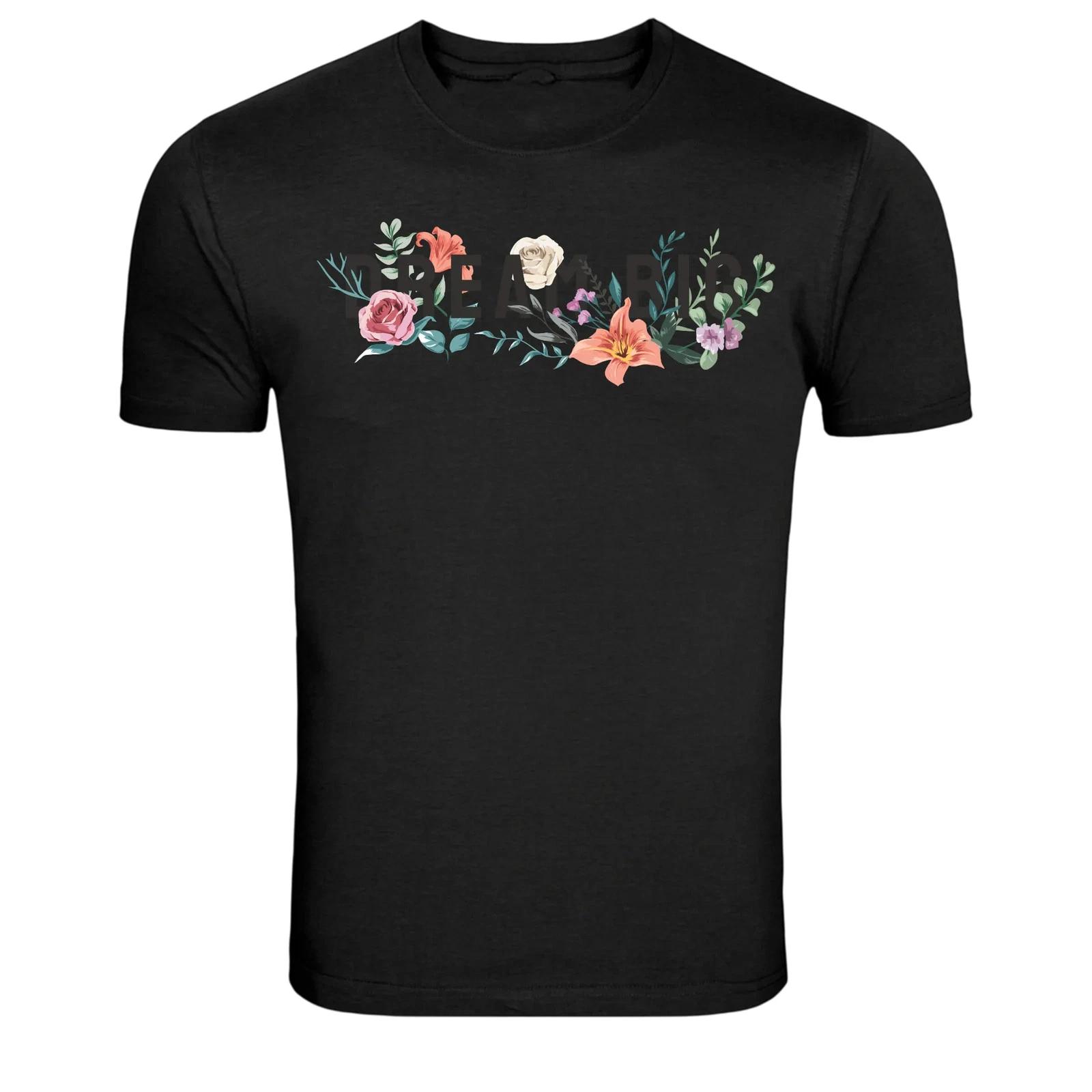 Beautiful Floral Peace Typography Graphic T-Shirt M