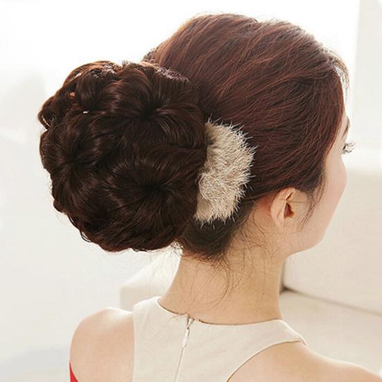 Wavy Curly Synthetic Hair Bun Cover Hairpiece Clip Wig Scrunchie Hair Extensions