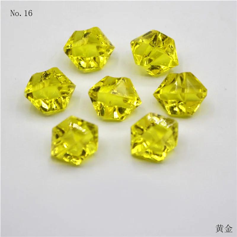 100Pcs 11*14mm Crushed Diamond Ice Crystal Clear Plastic Rocks Fake Diamonds Clear Acrylic Gems for Decor Photography Prop