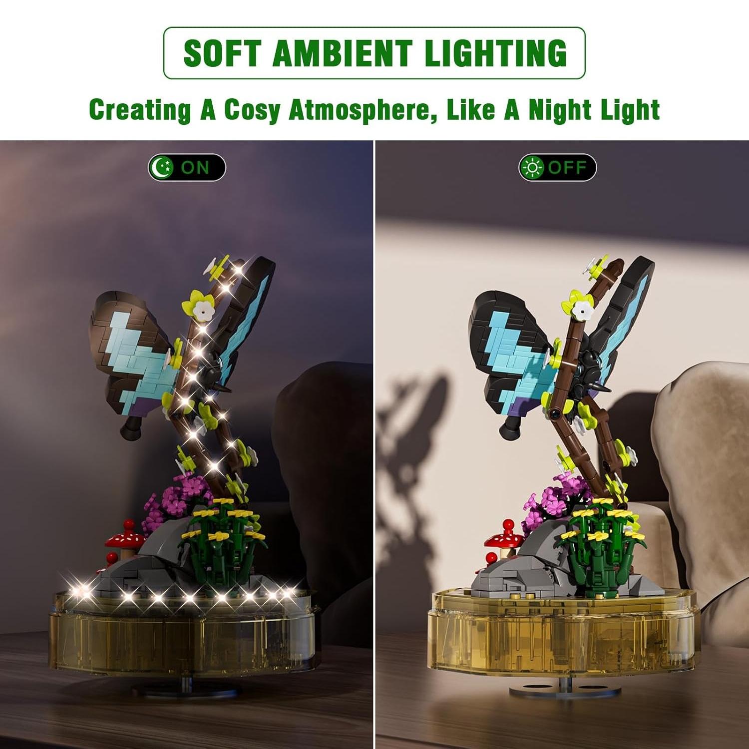 Mould King 10103 Коллекции насекомых Наборы для сборки бабочек с цветочными строительными — фото 6