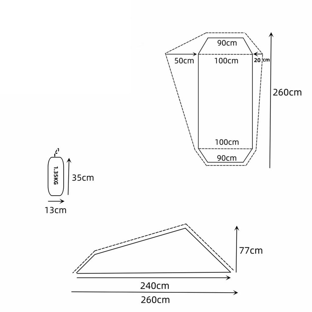 Tent Ground Cloth for Backpacking Tent 1 Person Ultralight Aluminum Pole Stormproof Camping Tent Suitable for Four