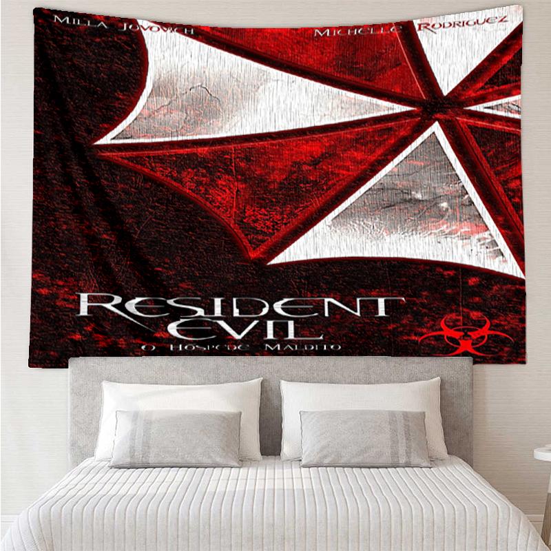 Resident-Evil Print Tapestry, Backdrop, Easy Setup, Ideal for Bedroom, Office & Living Room, with Aesthetic Wall Hanging Decor.