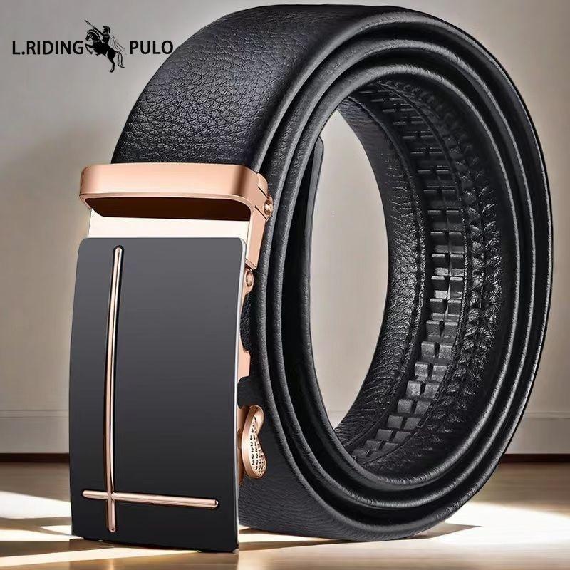 Gürtel Herren Automatikschließe Business Casual Alleskönner Jeans mit Weichem Leder Langlebiger Gürtel Dekoration für Herren