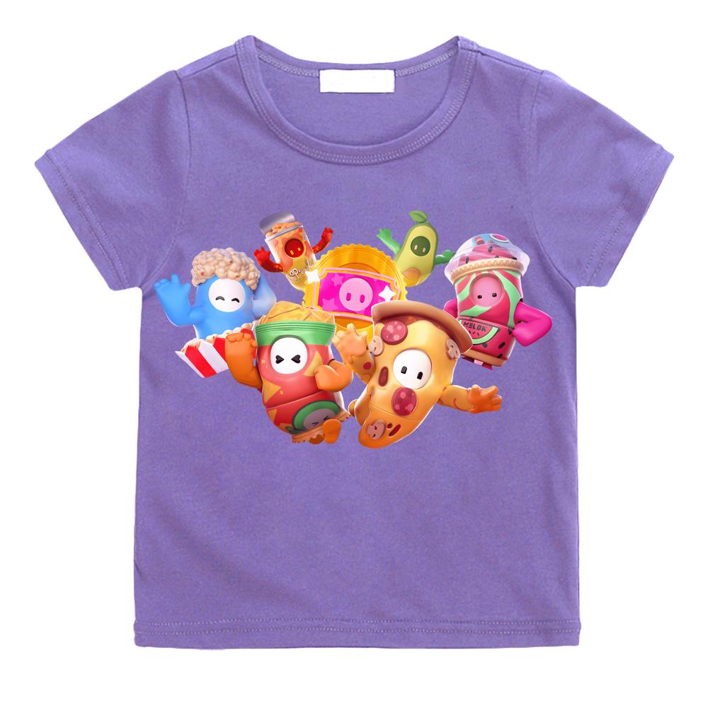 2026 NEW Fall Guys Children's Cartoon T-shirts Cartoon Print Manga Tshirt Aesthetic Boys/girls Cotton T Shirt