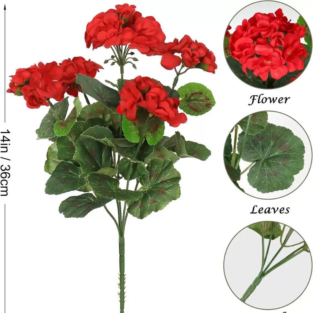 

New Red Artificial Begonia Flower DIY Simulation Artificial Plants 36 Cm Fake Flower Home Decor