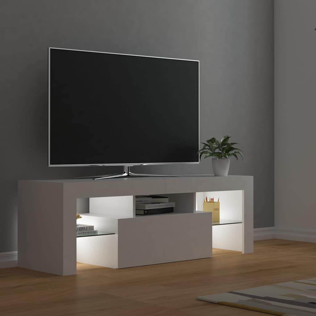 Moderner, minimalistischer TV-Schrank mit LED-Lichtern, kreatives Design für das Wohnzimmer, Stauraum-Eckschrank, 120x35x40 cm
