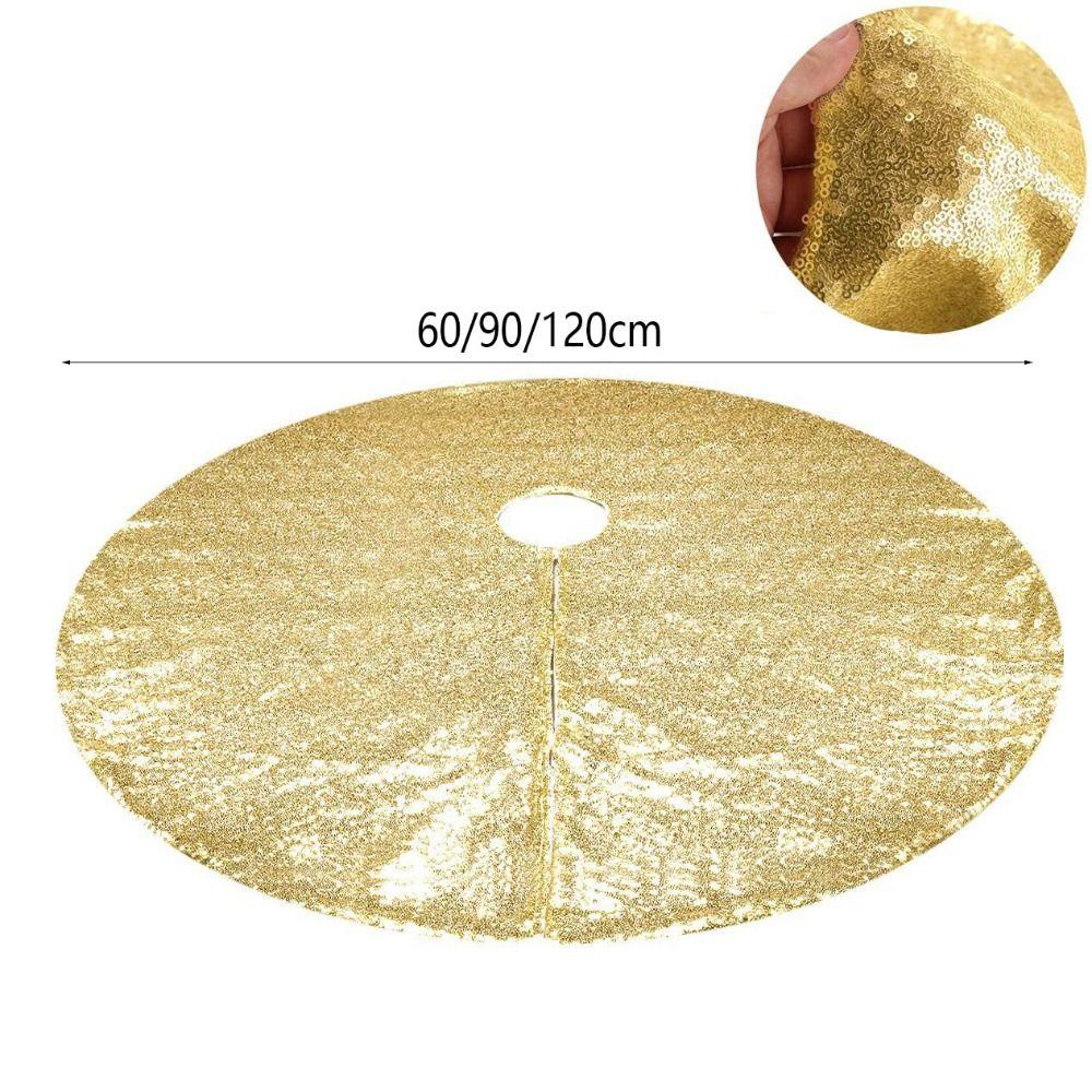 60/90/120cm Sequins Christmas Tree Skirts Glitter Xmas Tree Foot Cover Christmas Tree Mat  Wedding