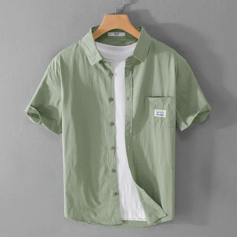 Men's Summer Casual Short-Sleeve Loose-Fit Shirt: Trendy, All-Match, Fresh Workwear