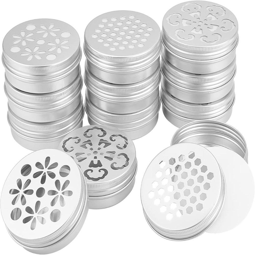 12PCS 2 Ounce/60ml Aluminum Tins Silver Refillable Screw Lid Screw Lid  for Air Freshener Candles