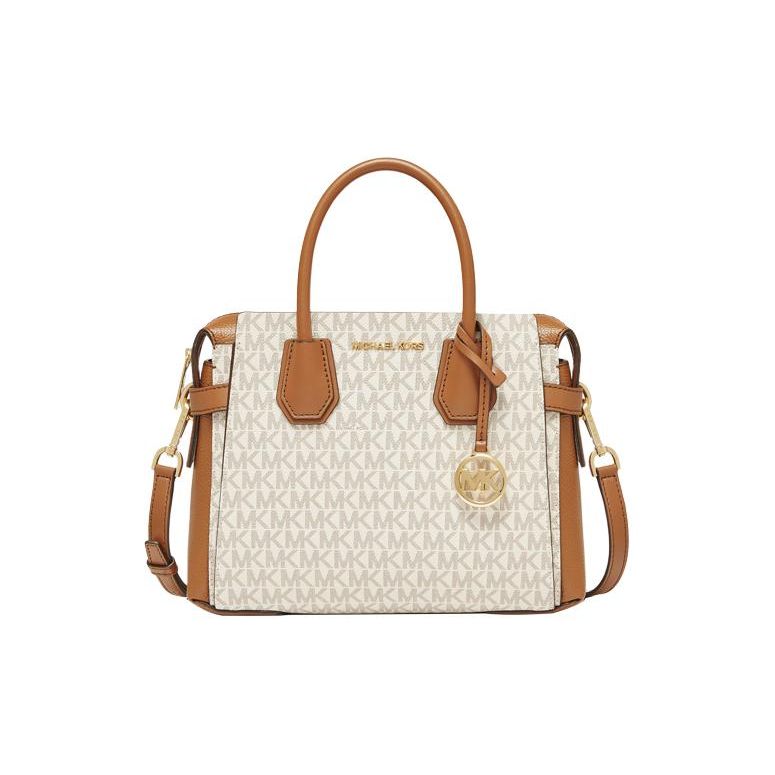 

Michael Kors Mercer Classic Monogram Metal Logo Commuter Leather And Synthetic Leather Shoulder Bag Women handbags 35F2GM9S1B-150 Basic Set (Bag+Dust Bag)