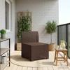 1 Seater Garden Sofa Rattan Look PP Brown