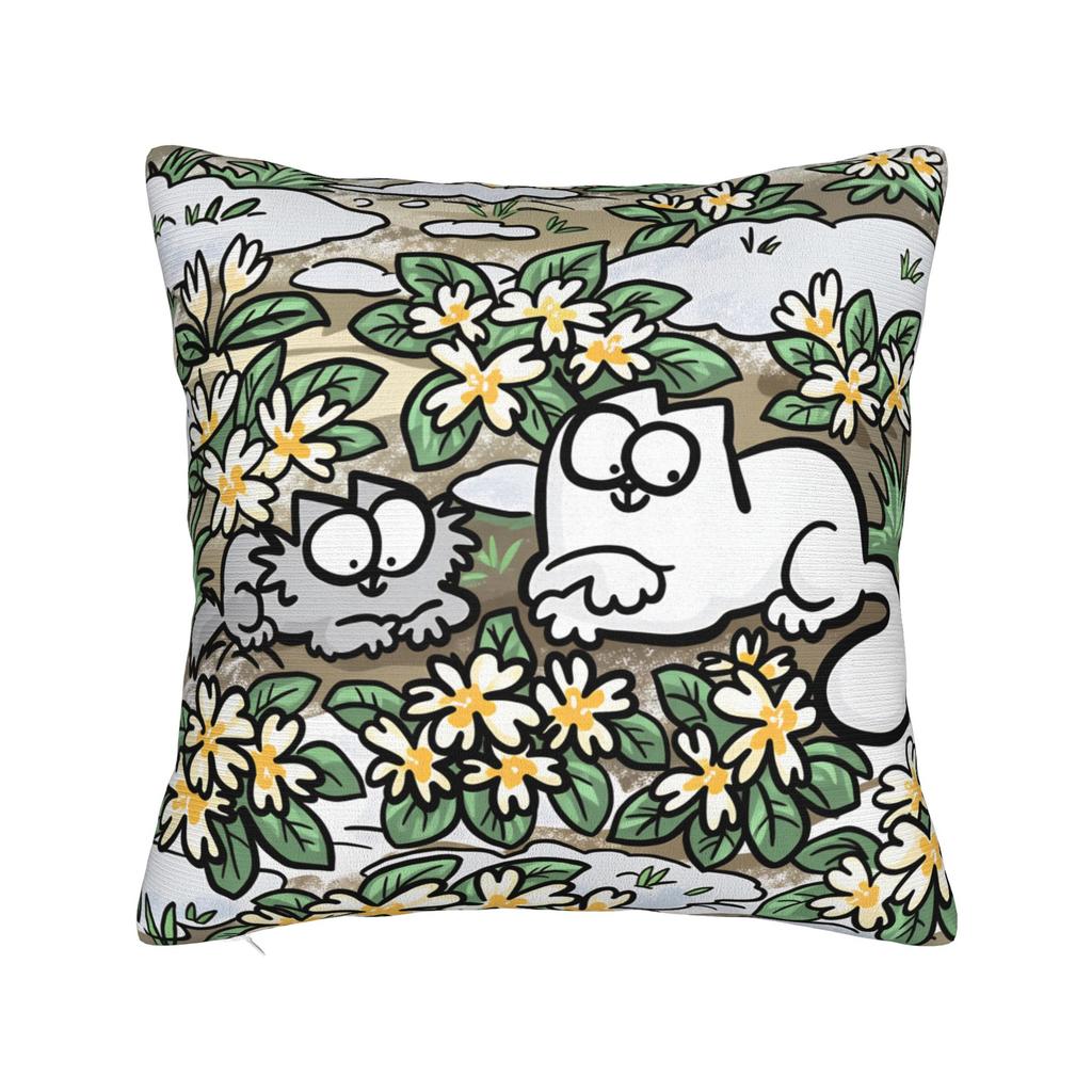 Pillow Cover Humorous Cartoon Cat Simons Cat Vintage Pillow Case For Sofa Home Decoration Pillowcases