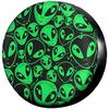 Alien Pattern Spare Tire Cover Polyester Fiber Dust-Proof Protector for RV SUV Truck Camper Trailer