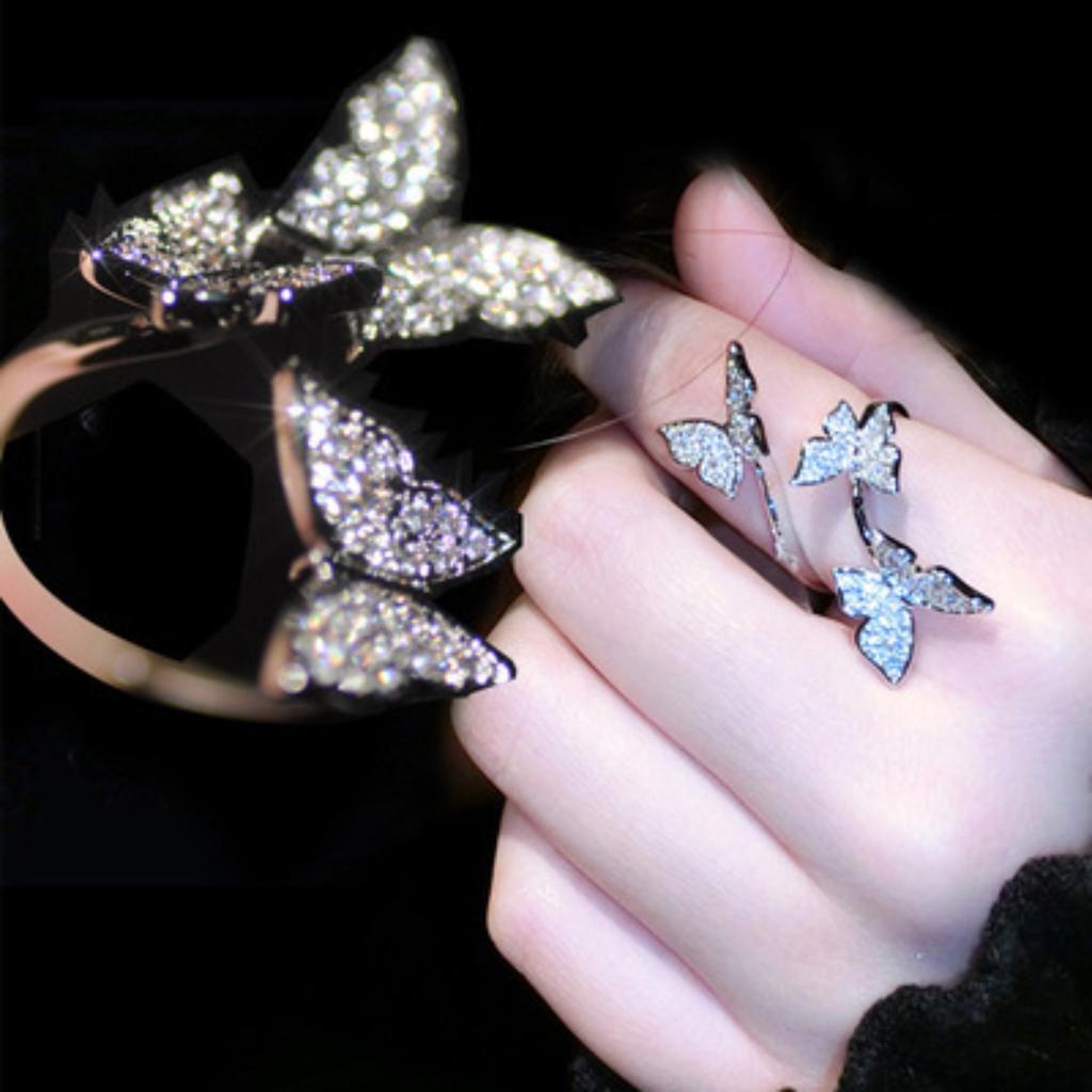 Fashion Retro Bow Ring Color Treasure Ring Inlaid Zircon Jewelry