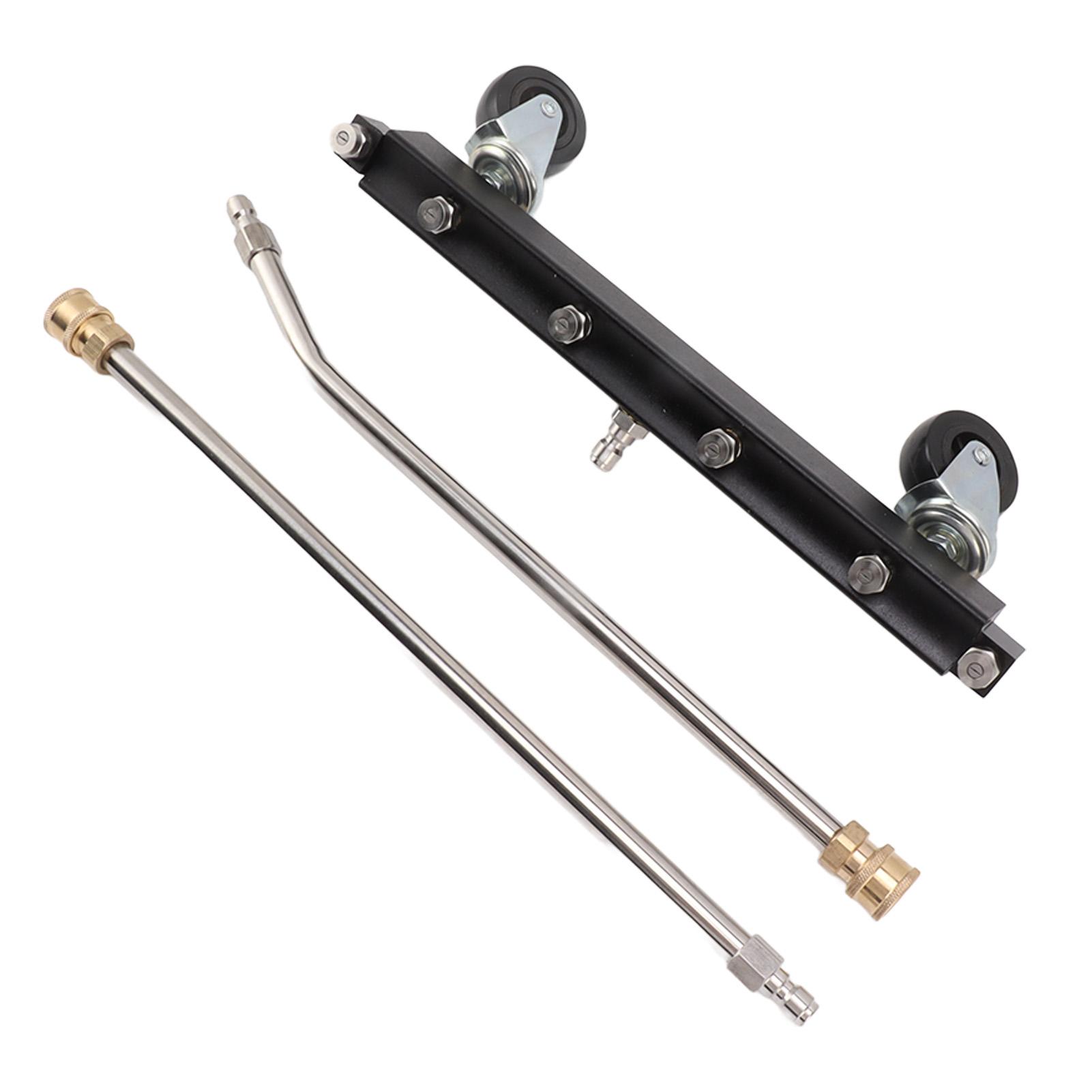 

Pressure Washer Undercarriage Cleaner with 6 Nozzles 2 Extension Wands Under Car Water Broom with Swivel Wheel 4000psi