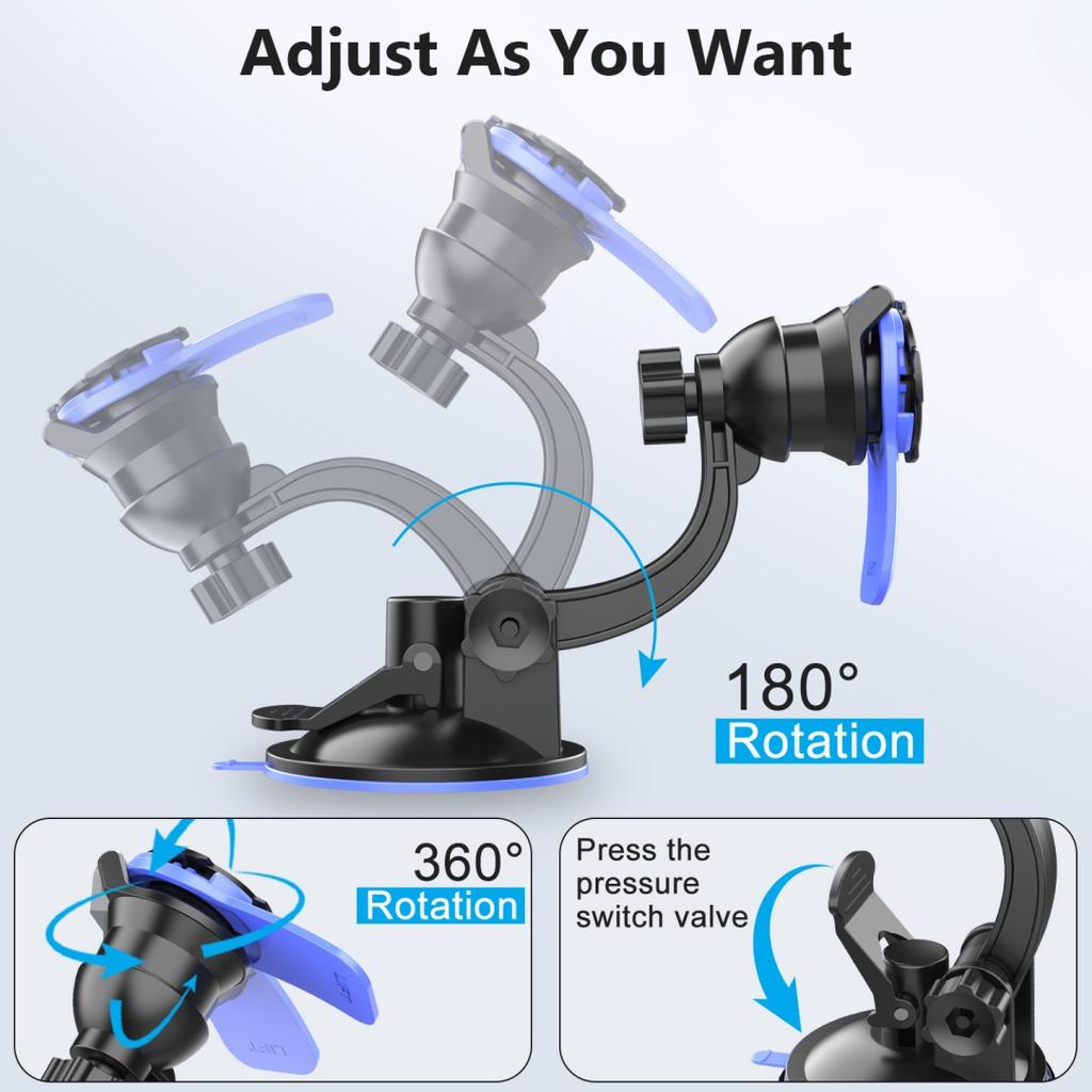 New Car Phone Holder Snap on Multifunctional Holder with 360 degree Rotation Dual Spring Band Hidden Parking Number Plate
