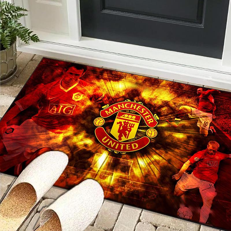 1PC rug Football Manchester Crest Carpet, Chair Rug,Area Rug for Office Bedroom living rooms bedroom, Doormat decor Christmas fan gifts