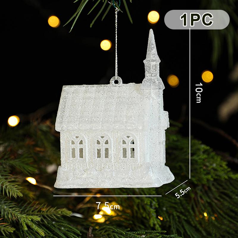 1-6 szt. Świąteczne Kreatywne Rękodzieło Choinka Dekoracja Domu Biały Plastik Różne Style Ozdoby Świąteczne