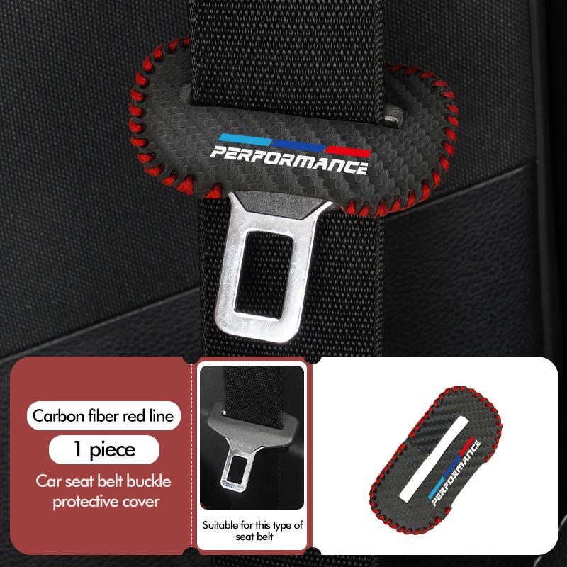 For BMW 1/2pcs Car Seat Belt Buckle Cover Leather Protector Anti-collision Case Accessories Performance E91 X5 E70 F11 E30 F31 E1