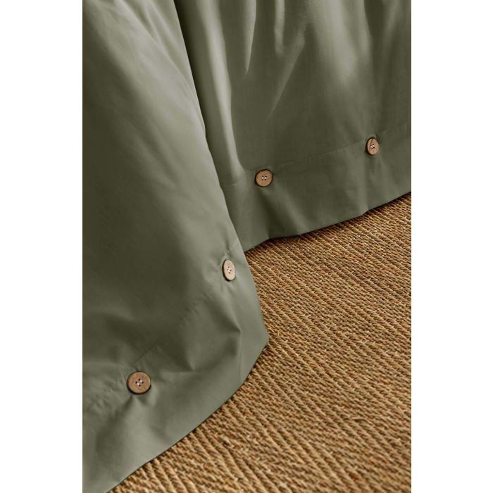 Housse de couette en percale 220 x 240 vert romarin Perrine