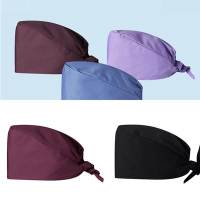 Adult Doctor Nurse Hat Plain Color Scrub Hat with Sweatband Elastic Hat Protect Hair Factory Hospital Surgical Hat