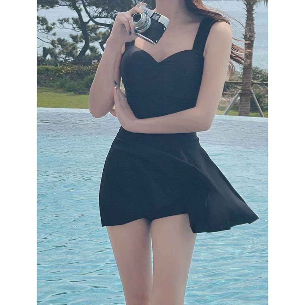 Women's Sexy Sporty Solid Color Strappy One-Piece Swimsuit - Slim-Fit Backless Hot Spring Swimwear