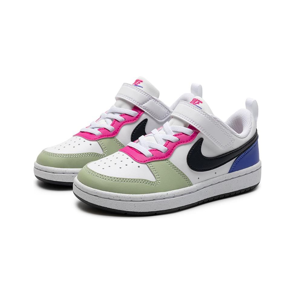 Nike Court Borough Low Recraft PS Honeydew Pink Ultramarine Kids Sneakers White Fierce-Pink Light-Ultramarine DV5457-108