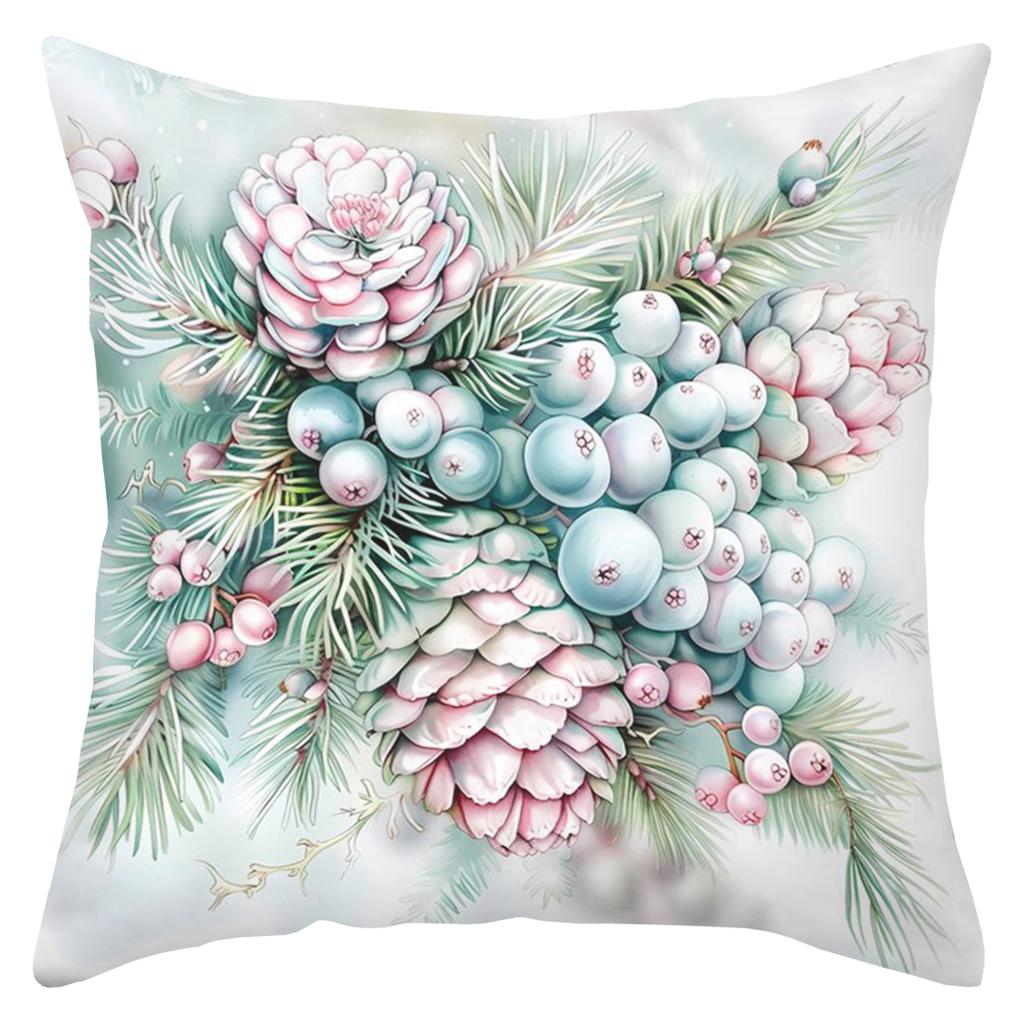 Christmas Floral Patterned Decorative Throw Pillows Polyester pillowcase, sofa decorative cushion cov Headboard Pillow
