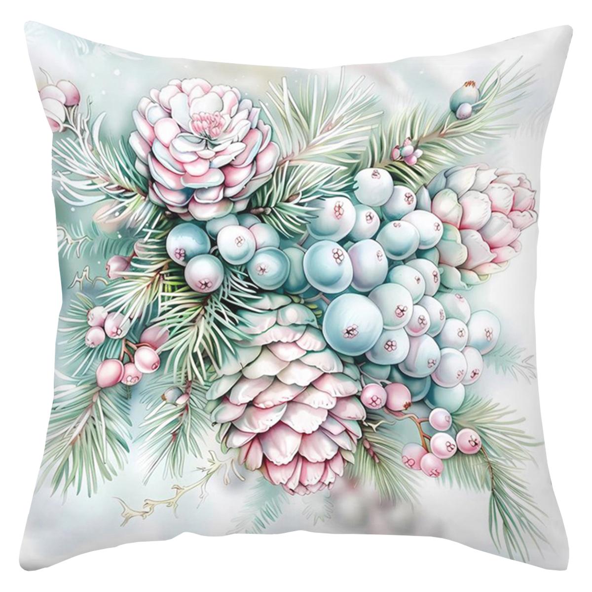 

Christmas Floral Patterned Decorative Throw Pillows Polyester pillowcase, sofa decorative cushion cov Headboard Pillow 45x45cm