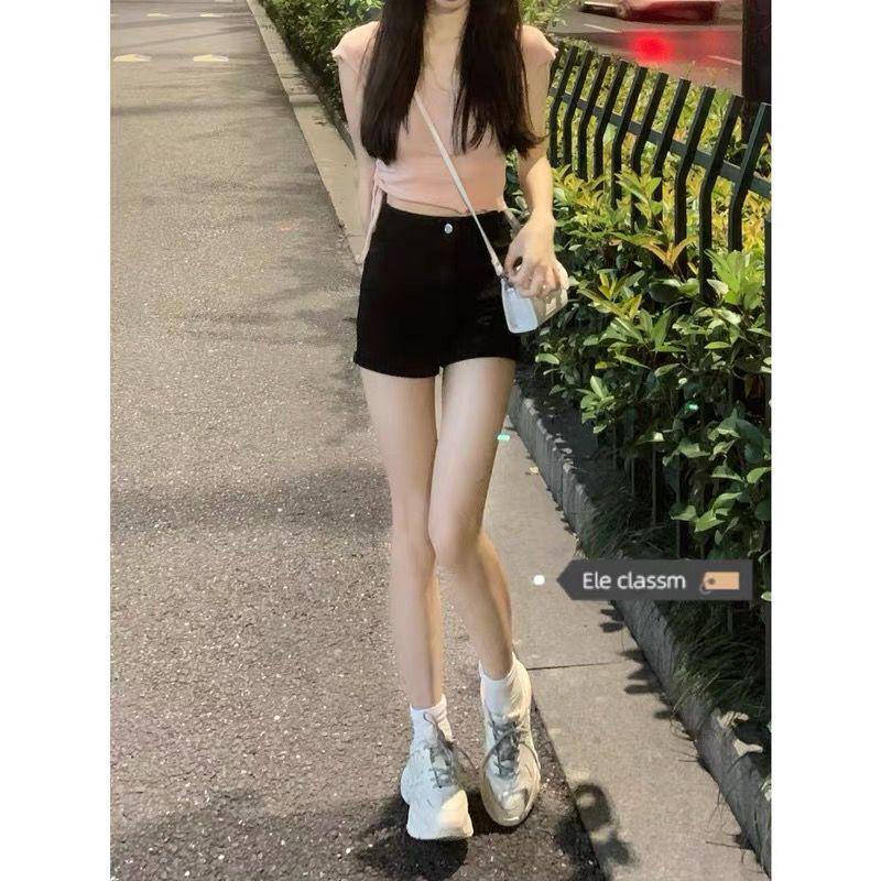 Leg Queen High-Waist Denim Shorts - Women's Slimming A-Line Hot Pants for Spring/Summer 2022