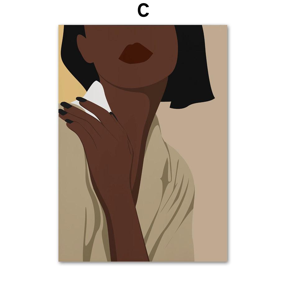 Abstract Butterfly Monstera Black Fashion Girl African Art Nordic PostersCanvas Painting  Prints Wall Pictures Living Room Decor