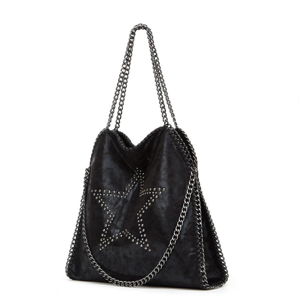 Vintage Pentagram Rivet Chain Women's Bag Fashion Women's Large Capacity Shoulder Crossbody