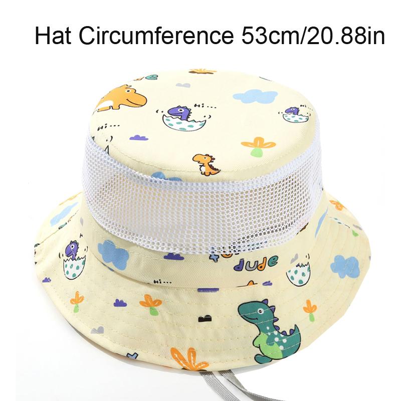New Children Summer Hat Mesh Cartoon Beach Kids Sun Hats for Girls Boys Dinosaur Outdoor Travel Child Cap Kids Bucket Hats 3-8Y