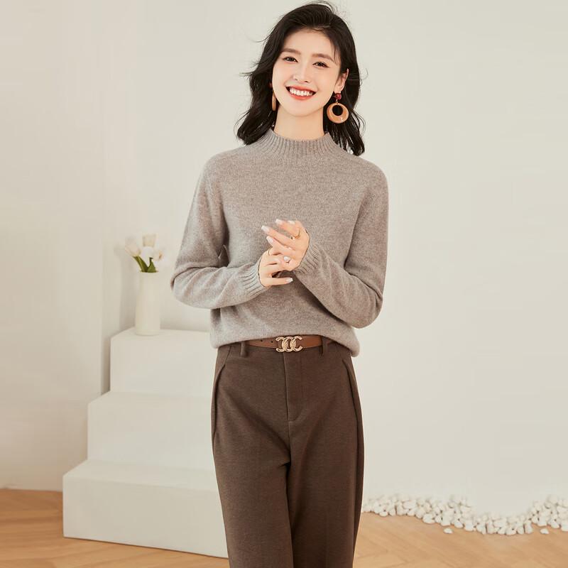 Jinju Women's 100% Wool Mock Neck Sweater