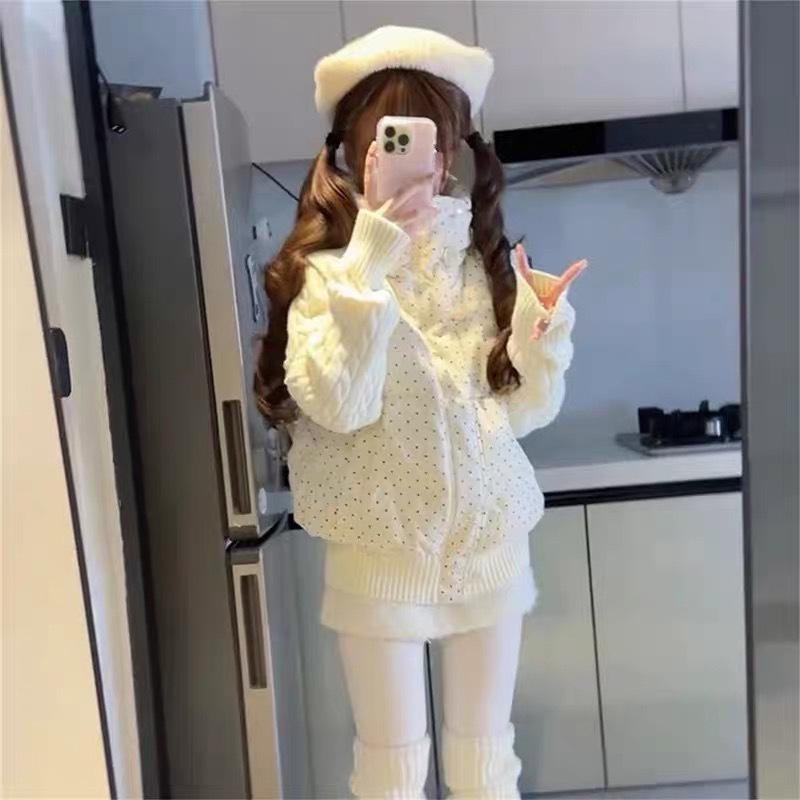 Women Short Medium Length Down Jacket Winter Warm Stand Collar Solid Color Casual Outerwear Coat