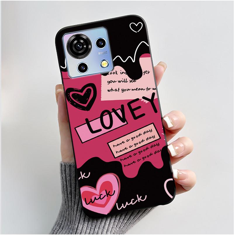 For ZTE Blade V50 Vita Case Black TPU Silicone Luxury Cute Cool Flower Phone Cases for Blade V 50 Vita V50Vita Bumper Soft Cover