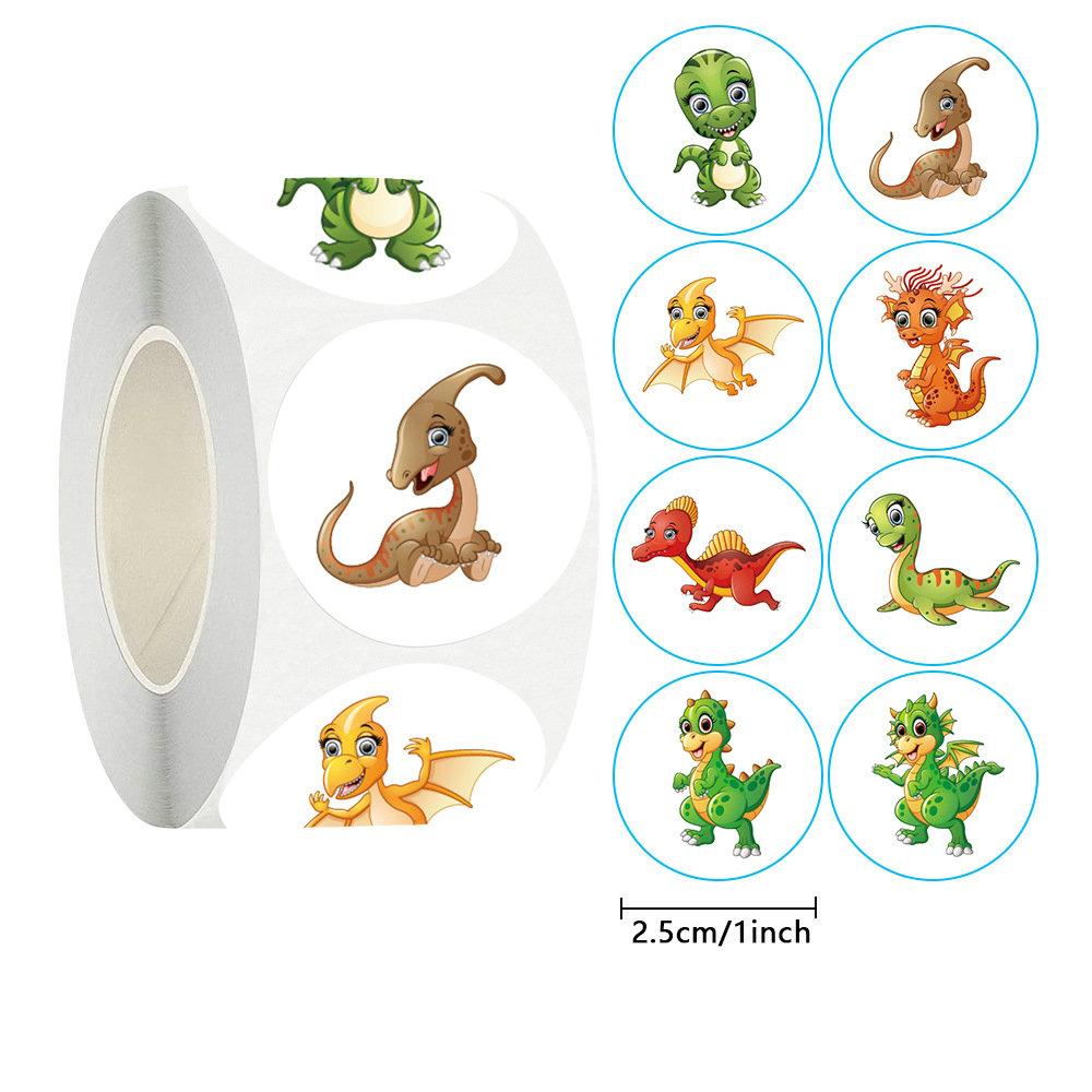 Wholesale Dinosaur Animal Kids Camaraderie School Teacher Gift Reward Stickers Party Fun Cute Self-Adhesive Labels 50-500Pcs