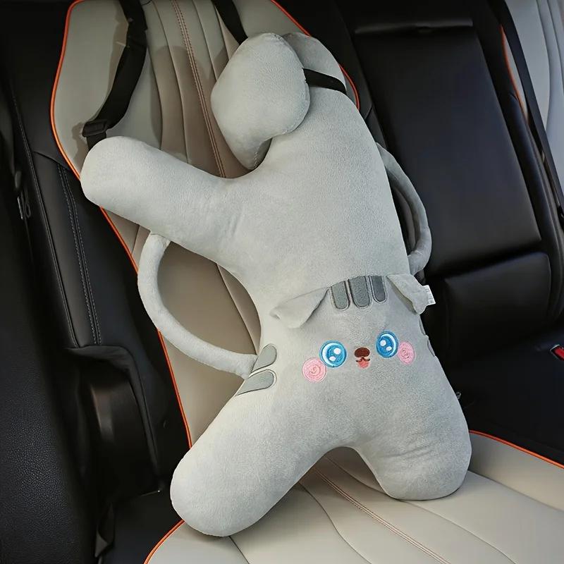 Comfortable Pillow Cushion - Supports Head for Sleeping Suitable as Car Rear Pillows with Creative Dinosaur & Cat Designs