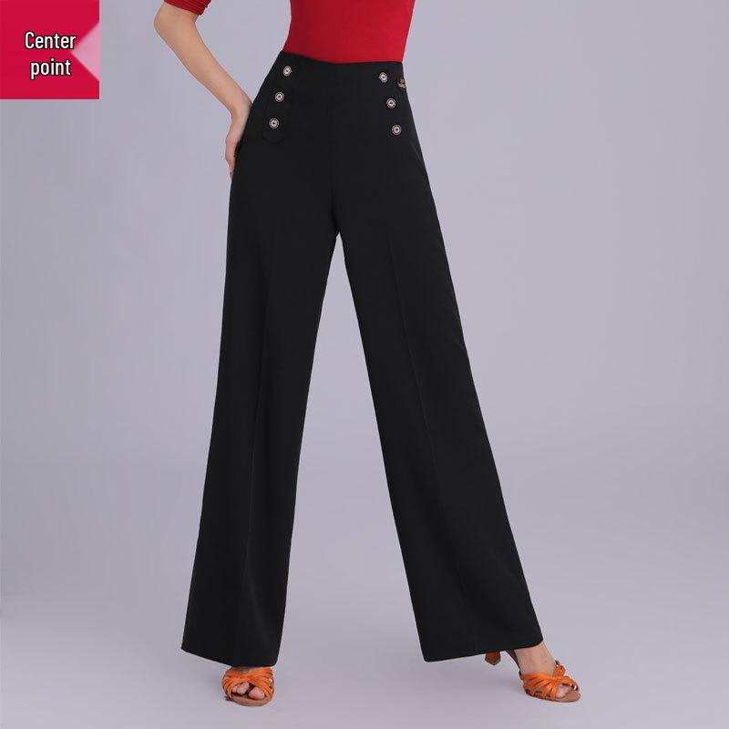 Women's High Waist Wide Leg Latin and Ballroom Dance Pants